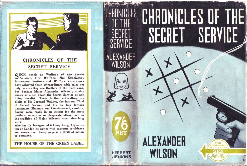 The cover of 'Chronicles of the Secret Service' when published by Herbert Jenkins in 1940.